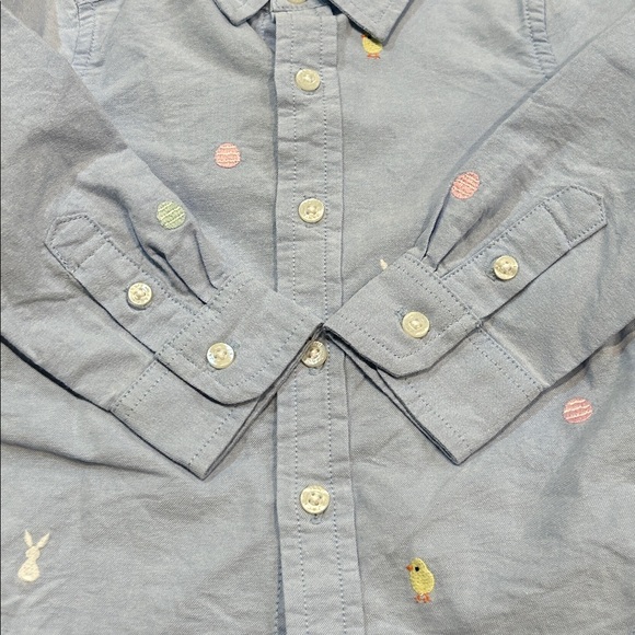 Janie and Jack The Embroidered Oxford Shirt Columbo Blue Bunny 12-18 mos Easter - Picture 12 of 15